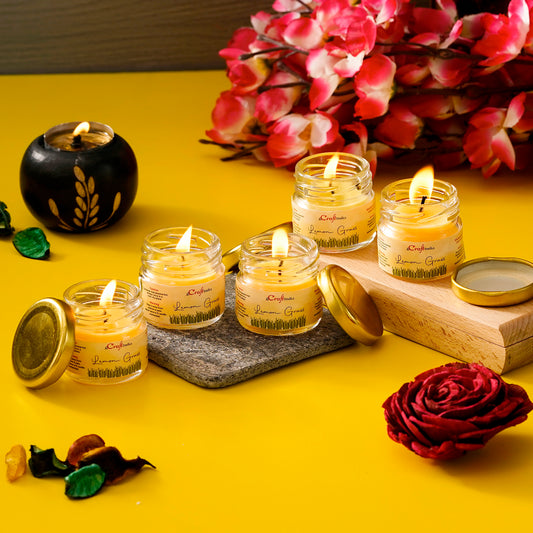 Set of 5 Rose Scented Minijar Candle